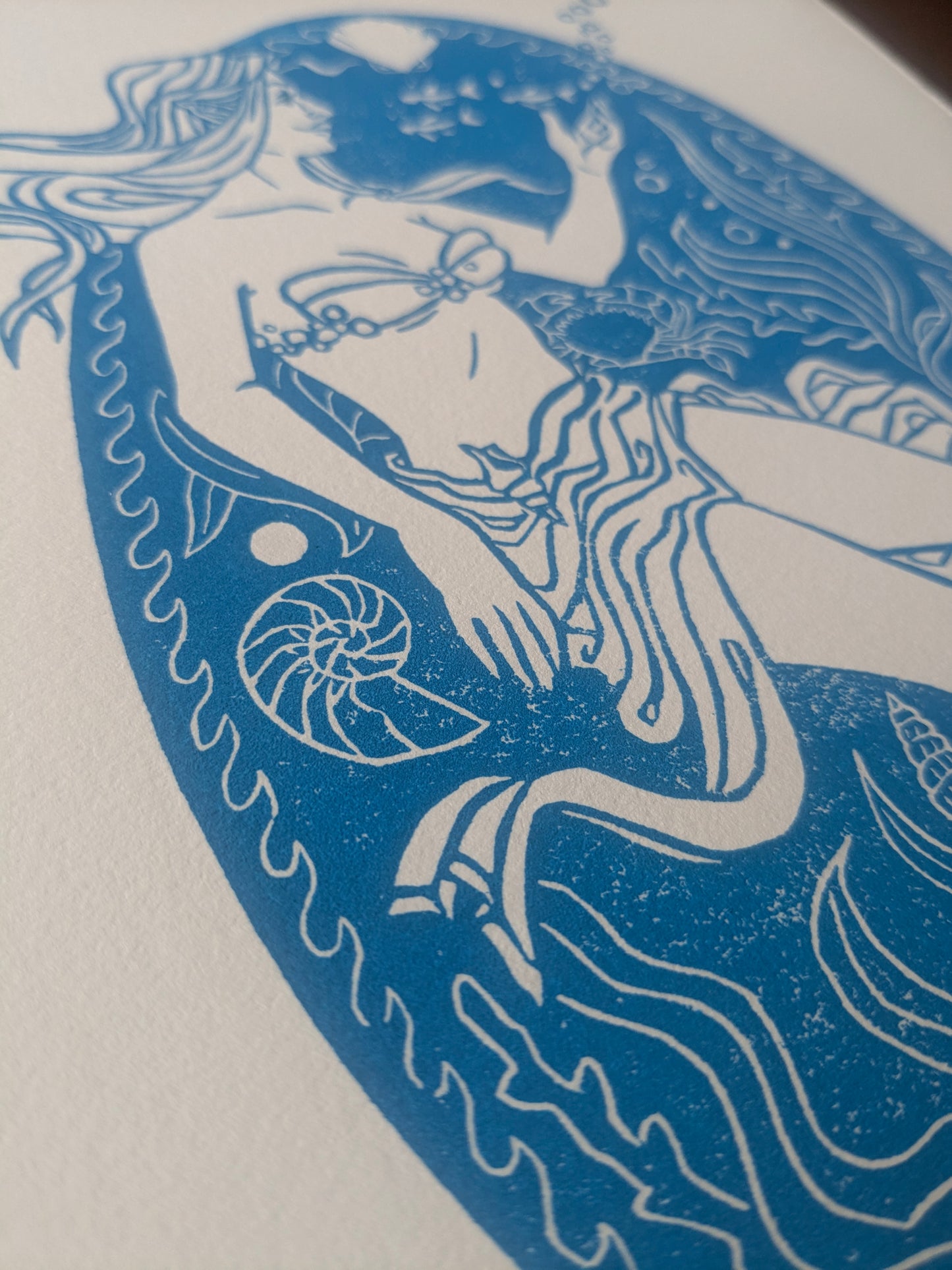 Lino Print - Sea Nymph